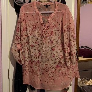 Cherry Blossom Long Sleeve Decor Overshirt